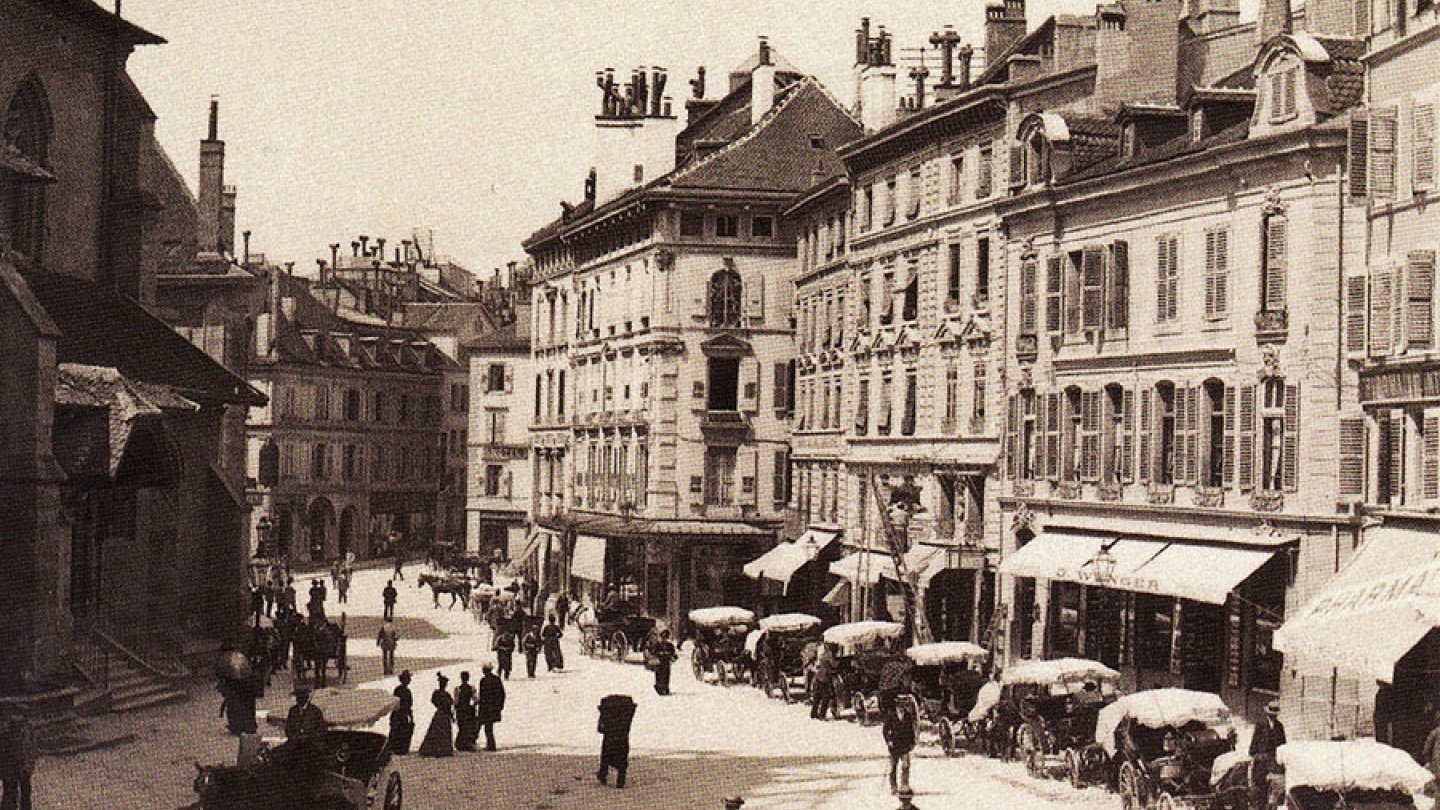 La place Saint-François de Lausanne vers 1896